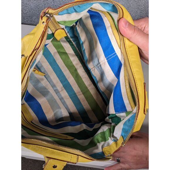 Kate Spade Women's Yellow Leather Hampton Road Satchel Handbag - Picture 5 of 8